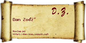 Dan Zoé névjegykártya